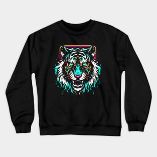 Neon Colored Tiger Crewneck Sweatshirt